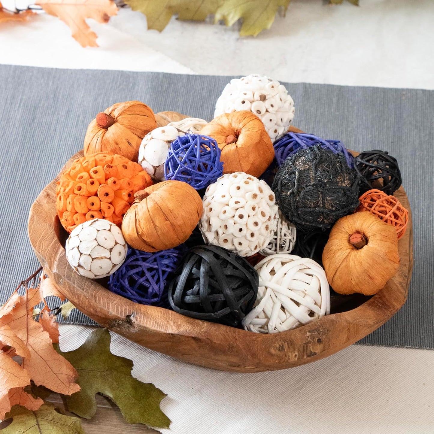 ANDALUCA Decorative Balls Halloween Bowl Filler Home Decor (Purple Orange)